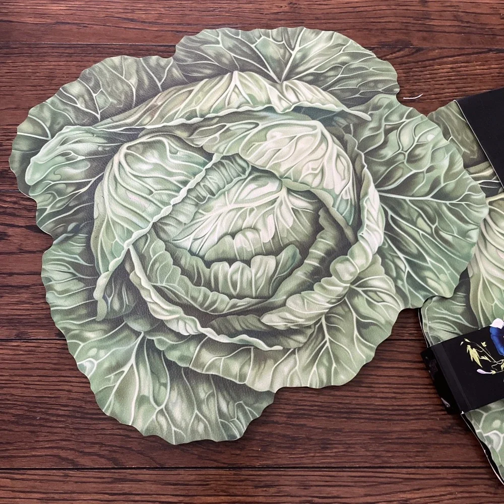 Cabbage Shaped Placemats Set Of 4 Vinyl 14.5